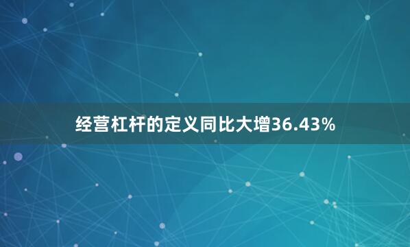 经营杠杆的定义同比大增36.43%